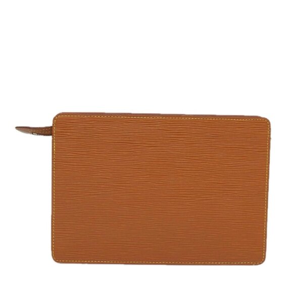 LOUIS VUITTON Epi Pochette Homme Clutch Bag Brown Zipang gold - Picture 9 of 14